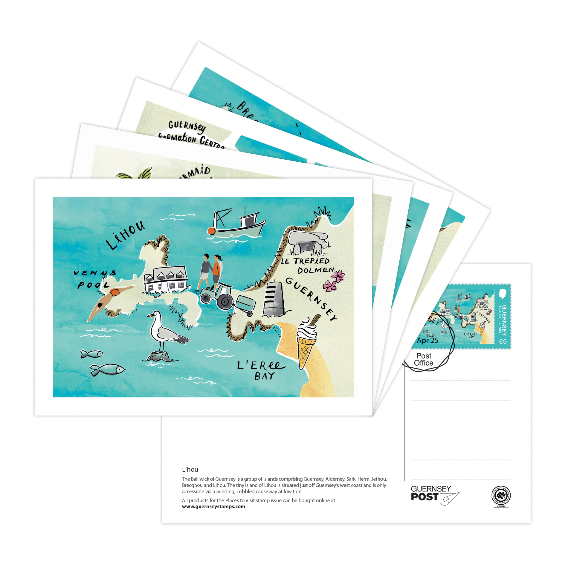 Set of 4 FDI postcards